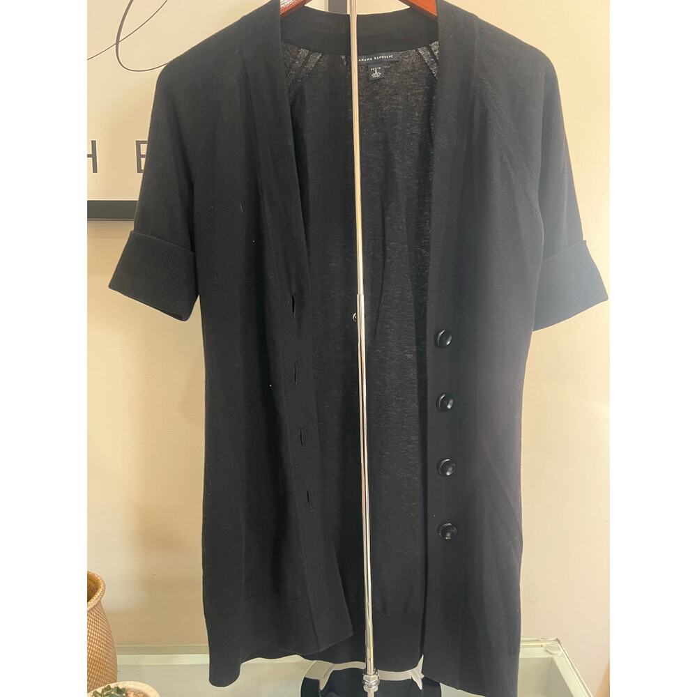 Black open front cardigan by Banana Republic
